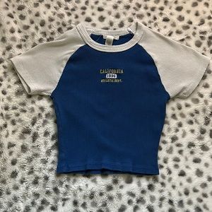 Blue and white crop top size s